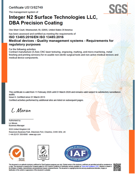 ISO 13485 Certified - Click for PDF